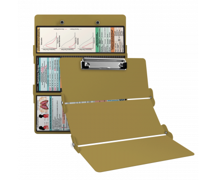 WhiteCoat Clipboard® Trifold - Tactical Brown Respiratory Therapy Edition